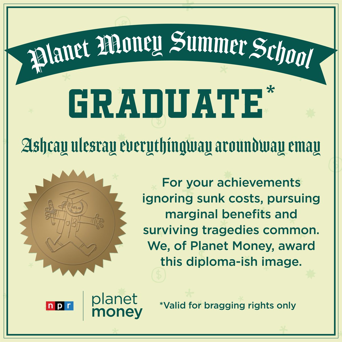 randomiq's tweet image. I passed! Think you know economics? Take the @PlanetMoney Summer School quiz. npr.org/903557224 #PMSummerSchool