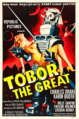 85. TOBOR EL GRANDE (1954)Si esta peli tuviese menos espionaje y aventura juvenil y explotase de verdad todas las ideas que apunta (los retos humanos de la exploración espacial, la telepatía, la psicología emocional de la mente sintética...), ríete tú de Blade Runner y demás.