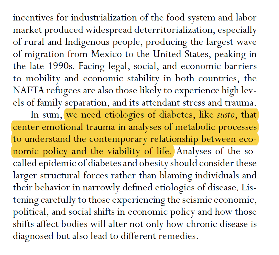 Public Health projects often focus on altering individual behavior, not accounting for seismic shifts in foreign investment & industrial manufacturing. We need disease etiologies like Susto that center social trauma.Taking Susto Seriously  @alyshiagalvez  https://anthrosource.onlinelibrary.wiley.com/doi/10.1111/aman.13443