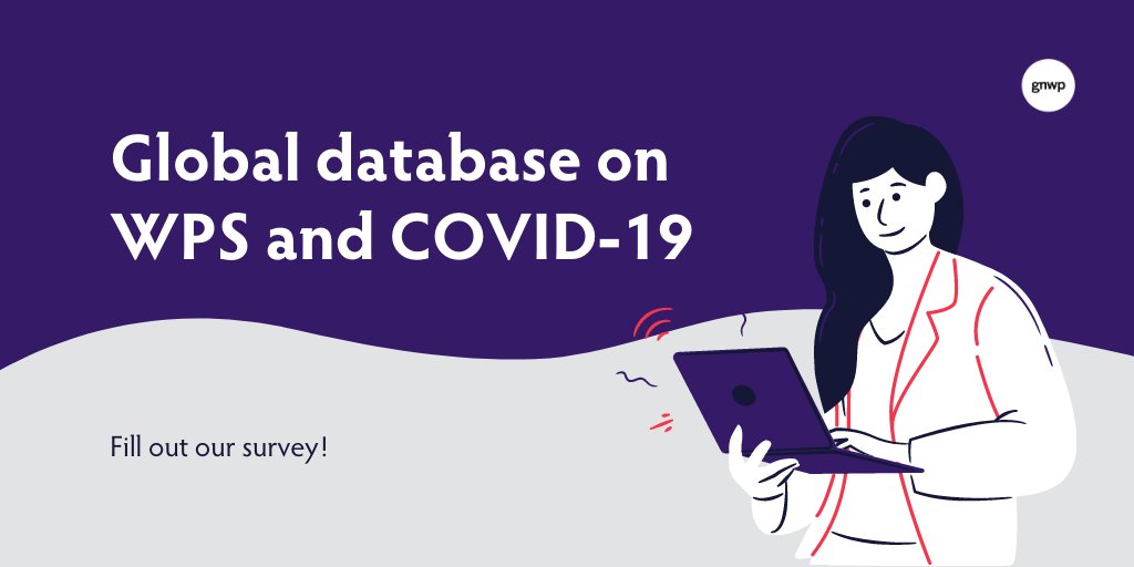 gnwp_gnwp's tweet photo. GNWP is developing a global database on the nexus of COVID-19 and Women, Peace, and Security! 📊🕊
Contribute to the database! Fill out the short survey here👉 https://t.co/bIsxonTRtG #WomenBuildPeace https://t.co/CCHThGaXjE