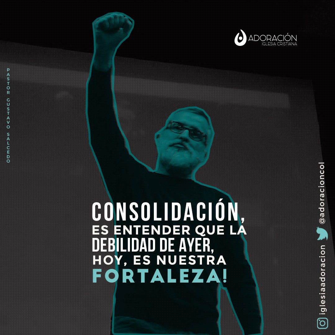 AdoracionCol's tweet photo. ☹️Afligido por tu debilidad?

⚠️Alto... Levántate, consolídate en la Palabra📖, luego, salta, canta y repite conmigo:

🗣Diga el débil, fuerte soy en Cristo!!! #pastoryprofetagustavosalcedo https://t.co/kEosq6BF0m