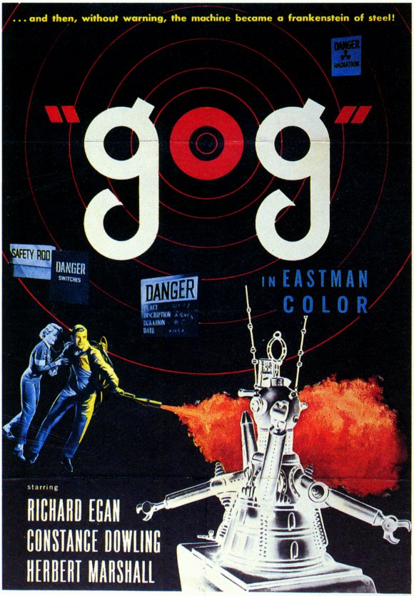 89. GOG, EL MONSTRUO DE CINCO MANOS (1954)Superordenadores inteligentes que controlan un edificio, robots como herramientas científicas y como armas de destrucción, sabotaje a distancia, hibernación... Un film inteligente y premonitorio destrozado por unos robots con taca taca.