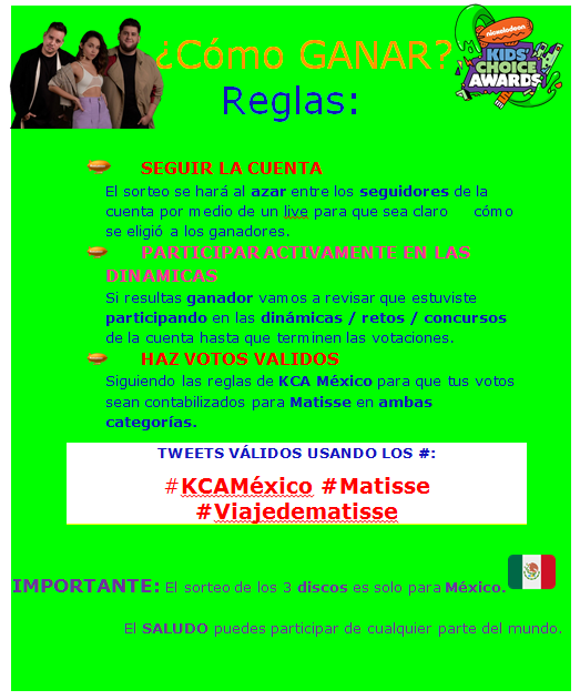 MatisseFandom's tweet photo. GANA UN DISCO AUTOGRAFIADO POR MATISSE O UN SALUDO. 
Lo primero que tienes que hacer es darle RT a este tuit y YA ESTÁS PARTICIPANDO.
En las imágenes toda la información.
#KCAMéxico #Matisse #ViajeDeMatisse https://t.co/EQPPFlLQoh