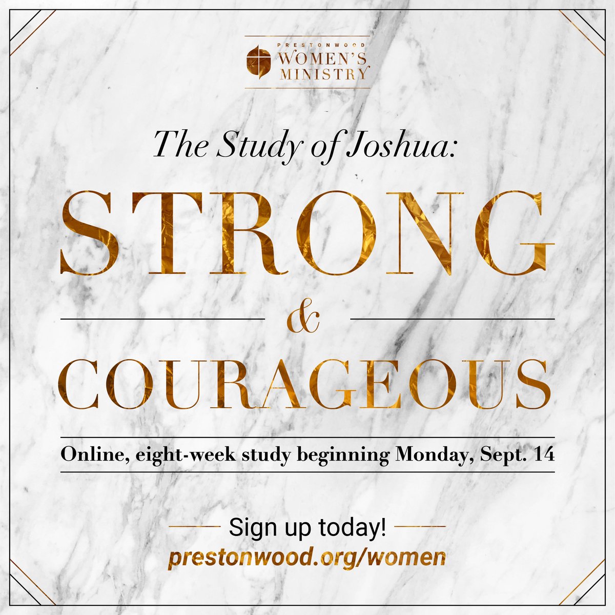Prestonwood's tweet image. Women's Fall Bible Study, The Study of Joshua: Strong &amp;amp; Courageous, begins Monday, September 14th. Register Now!!
Prestonwood.org/women

#PrestonwoodBaptistChurch
#PrestonwoodWomen
#FallBibleStudy #Ministry