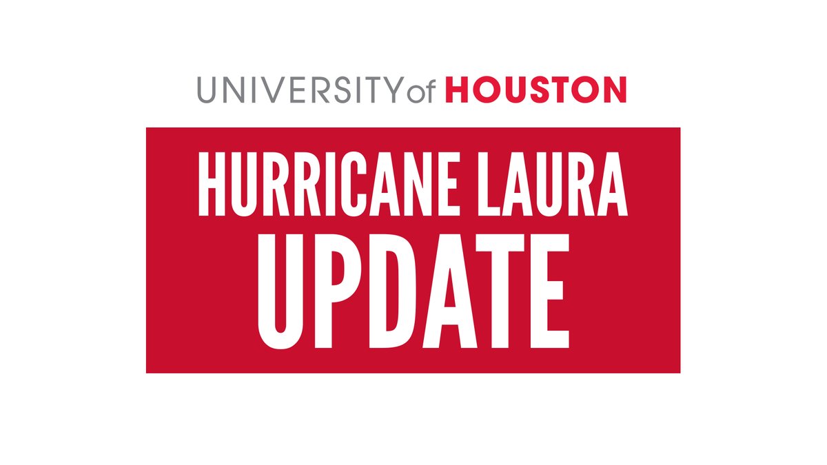 Hurricane Laura has entered the Gulf of Mexico and models place the upper Texas coast in the storm’s path. While tracks may shift, the University of Houston, including UH at Katy and Sugar Land, will move instruction and services to online Wednesday, 8/26 through Friday, 8/28.