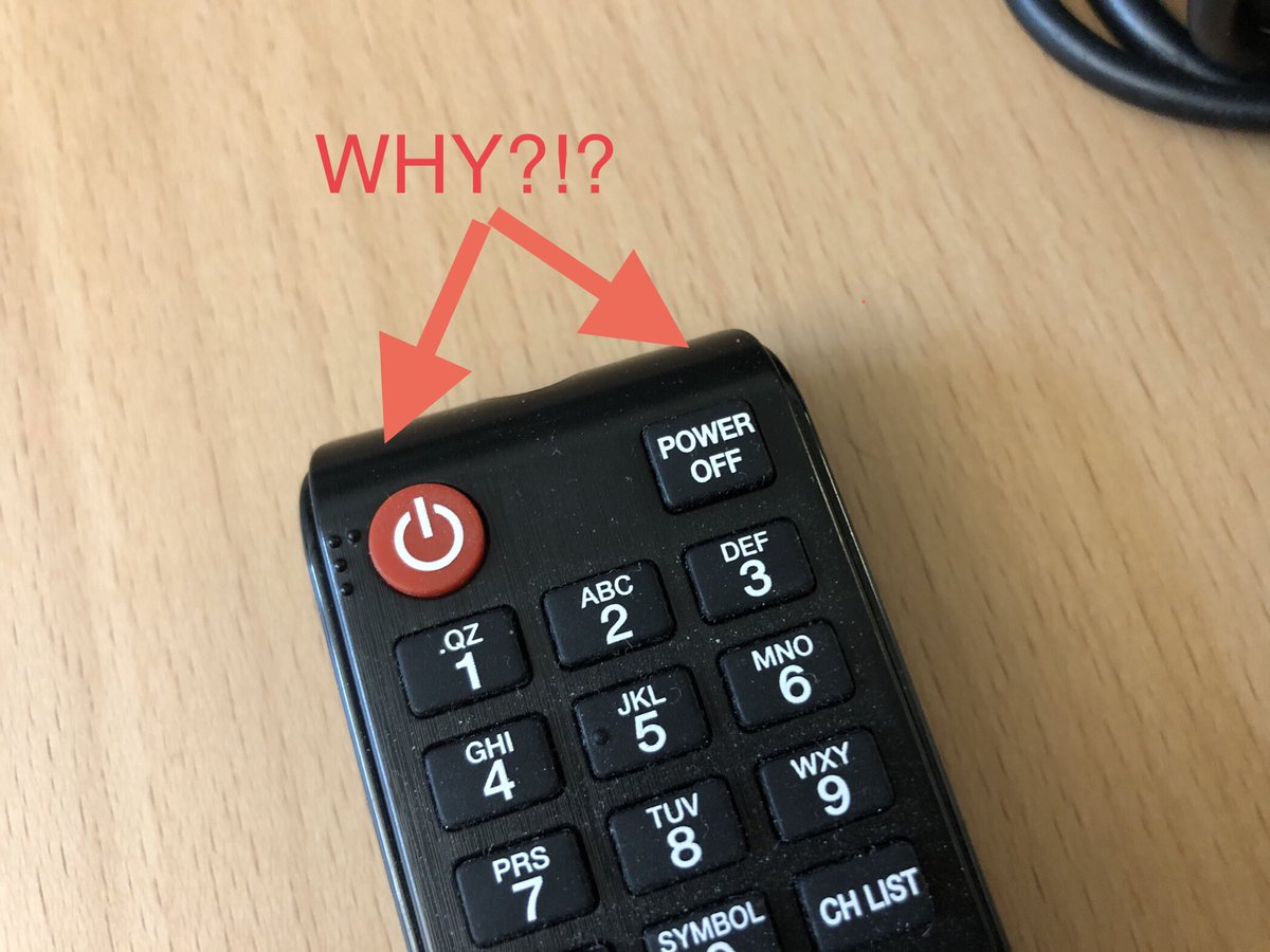 the_leec's tweet photo. 40 years of remote control habit and manufacturer consistency vs. @SamsungTV ... I swear I’ll break my thumb or sanity on this design! https://t.co/bMSp5kBCiP