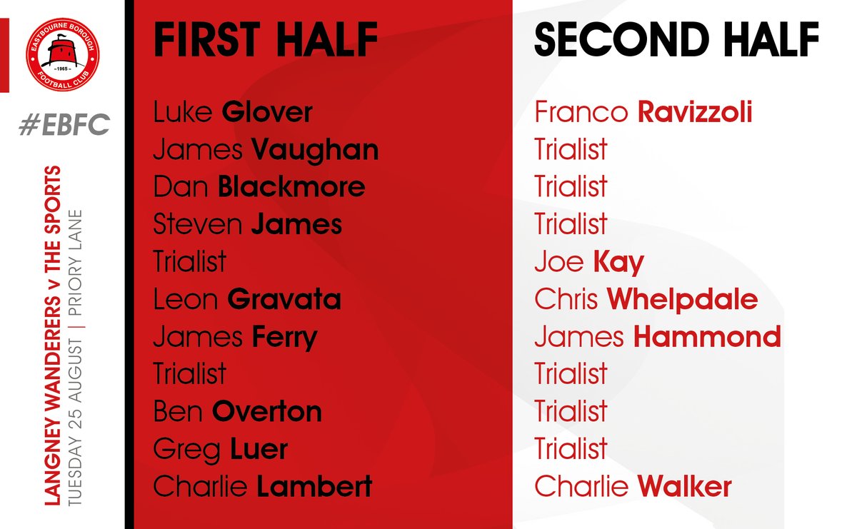 ebfc_official's tweet photo. TEAM NEWS 📝

Here's how #EBFC line up for tonight's friendly with @LangneyW - kick off 15 minutes away!

#OneTeamOneCommunity 🔴⚫ https://t.co/c5DDmFyG2V