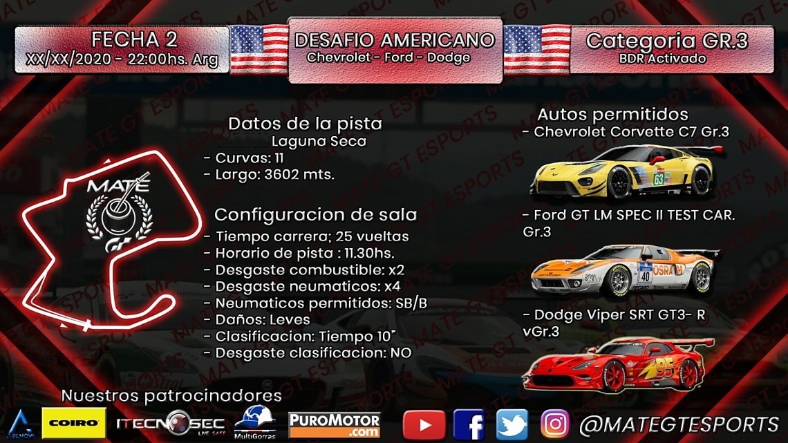 Buenas gente! Casi estamos otra vez en pista,el jueves se corre la 2da fecha del campeonato SLC DE MATE GT. No sé la pierdan.