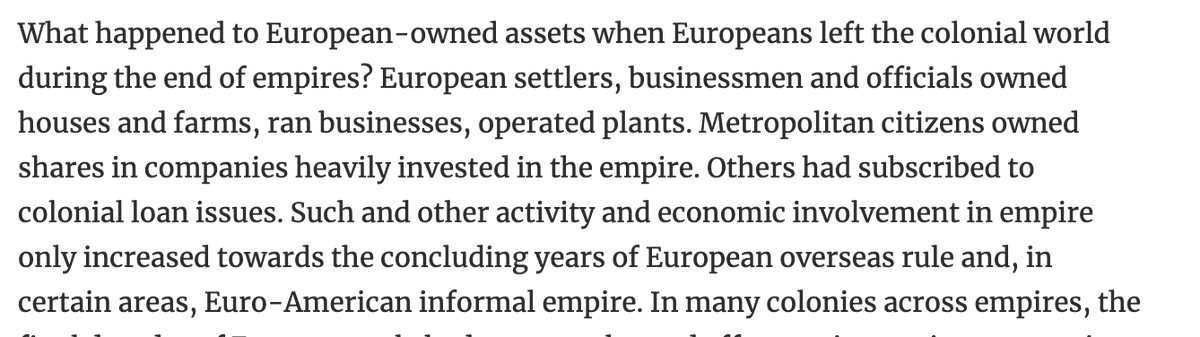 European settlers, businessmen, officials had been invested in  #empire in various ways, across different colonies and imperial contexts. Such entanglements only increased in the final years of European rule  #twitterstorians  #offshore  #taxation