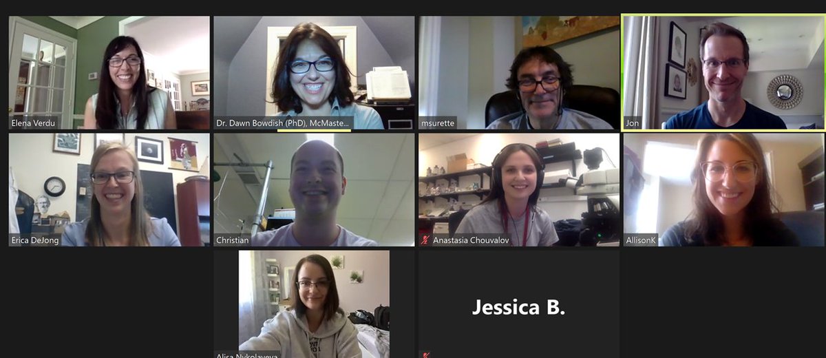 MsMacrophage's tweet photo. Congratulations to Erica DeJong, the #BowdishLab 's latest MSc! Wonderful work on her thesis "Unhealthy aging &amp; the microbiota". Many thanks to her wonderful supervisory committee and support network in the lab. Truly an honour &amp; privilege to have her in the lab. https://t.co/avI4ge4H3e