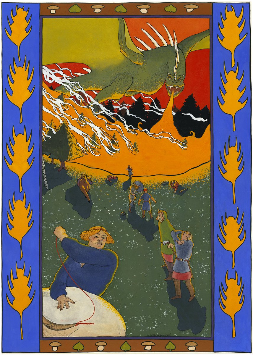 sunflowerslice's tweet photo. The Dragon of Wawel・Smok Wawelski
51cmx71cm
Gouache on Paper
2020 https://t.co/b47ZoCAOag