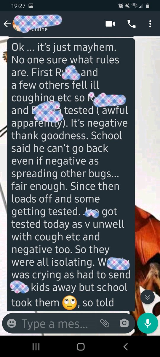 Still think schools opening is a good, simple, smoothly running idea?Here is tonight's WhatsApp with best friend re school. #2WeeksIn  #Scotland