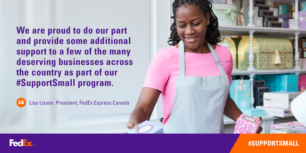 FedExCanada's tweet image. Today, we announced the recipients of the #SupportSmall grant initiative, a program which has awarded 🇨🇦 $5,000 to 30 Canadian small businesses that have been affected by COVID-19. Follow along as we feature a selection of
recipients newswire.ca/news-releases/…