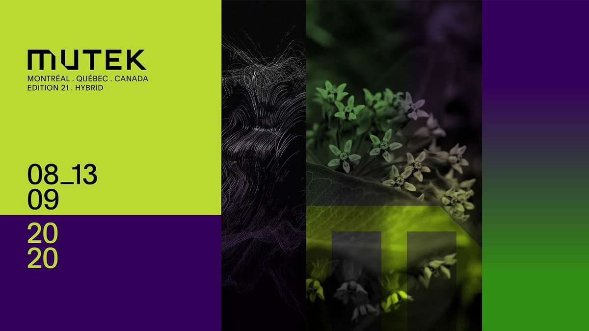 MUTEK_Montreal's tweet photo. La programmation de la 21e édition de MUTEK Montréal est dévoilée. Découvrez la trajectoire de cette version hybride du festival ➤ https://t.co/YNIYWCdeF2
#MUTEK #MUTEKHybrid #MUTEK21 https://t.co/arTCIDlY4P