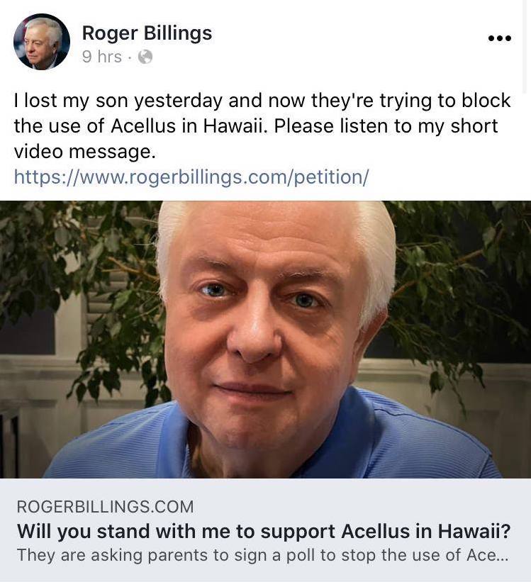 Roger Billings cynically exploiting the death of his son to try to keep his lucrative Acellus Academy contracts