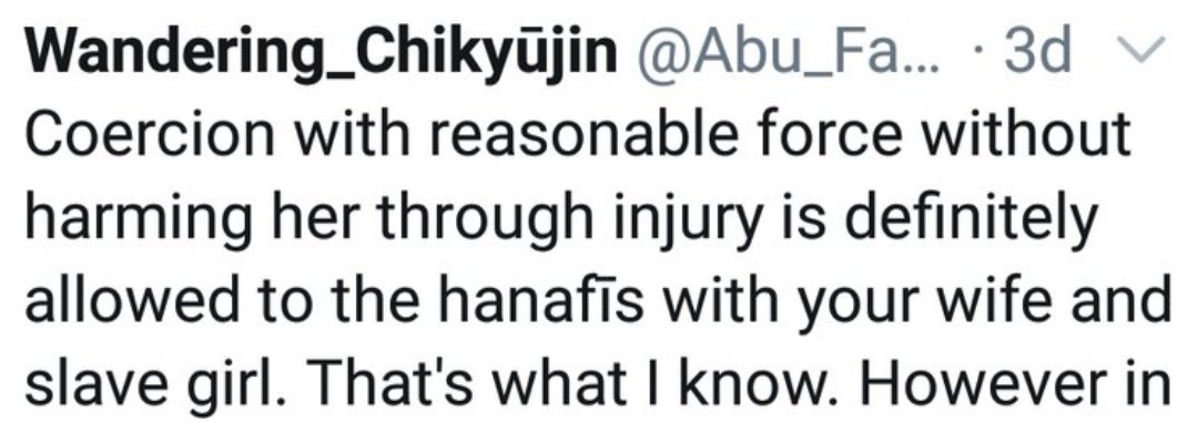 "coercion with reasonable force without harming her through injury is definitely allowed"These are some of the most haunting words I've ever read
