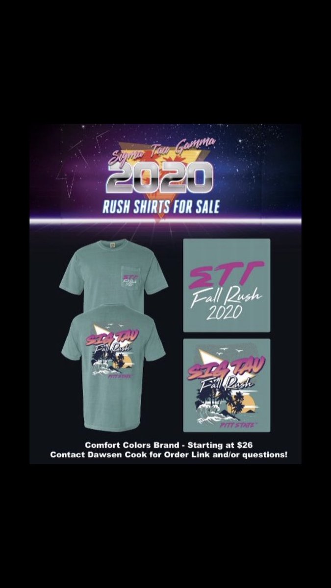 PittStateTaus's tweet image. Like, retweet, and follow our page to be entered into a raffle to win a free Fall 2020 rush t-shirt! Who wouldn’t want a free t-shirt?