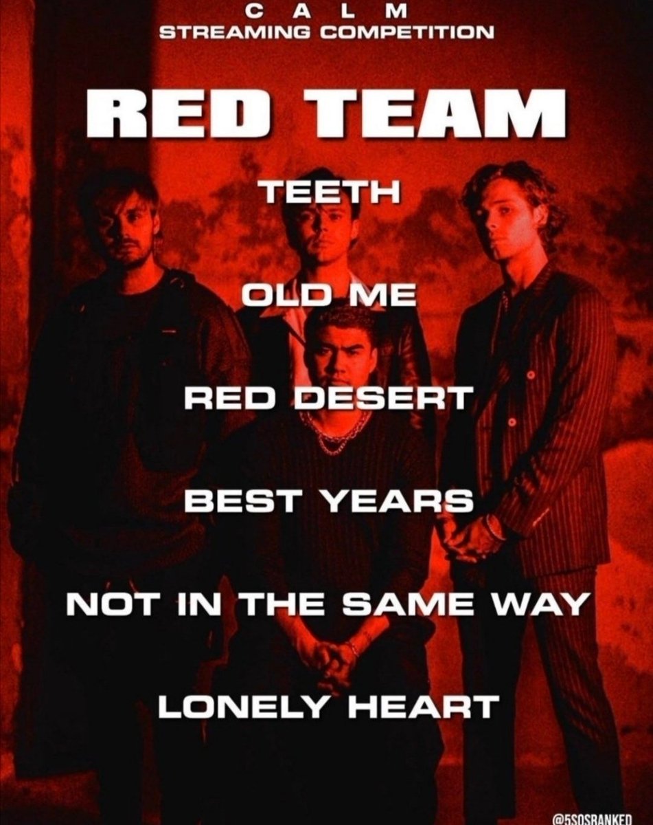 UnoStranoHokage's tweet photo. Ho scelto #5SOSRedTeam solo per Old Me, ma devo ammetere che #5SOSTeamBlue non è per nulla male. https://t.co/k9RWg1xrKY