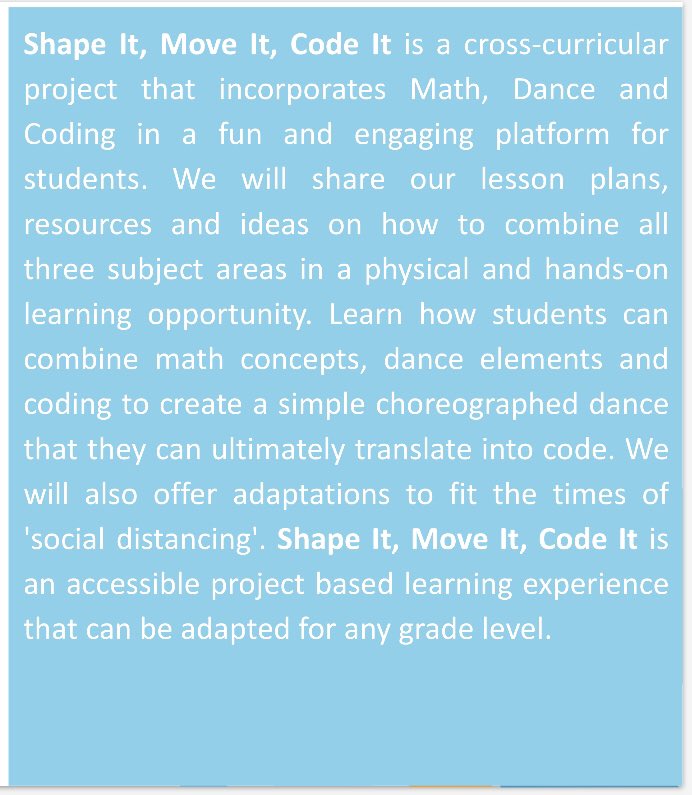 So grateful to be able to present <a href="/ecooorg/">ECOOorg</a> #ECOOcampON  today with <a href="/WilberforceLLC/">Laura Lloyd</a>! For anyone who attended but missed the after chat due to tech issues &amp; ⏰ constraints...feel free to DM us with questions!!! T1-3 Shape It! Move It! Code It! <a href="/tvdsbtech/">TVDSB Learning Tech</a> @wfwolvestvdsb