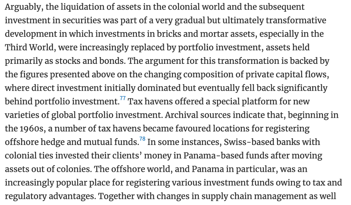 Finally, on the most general level, late colonial money panics contributed to the growth of portfolio investment and thus to a much broader transformation of assets and ownership that we associate with the 1970s but that may have had earlier roots  #twitterstorians