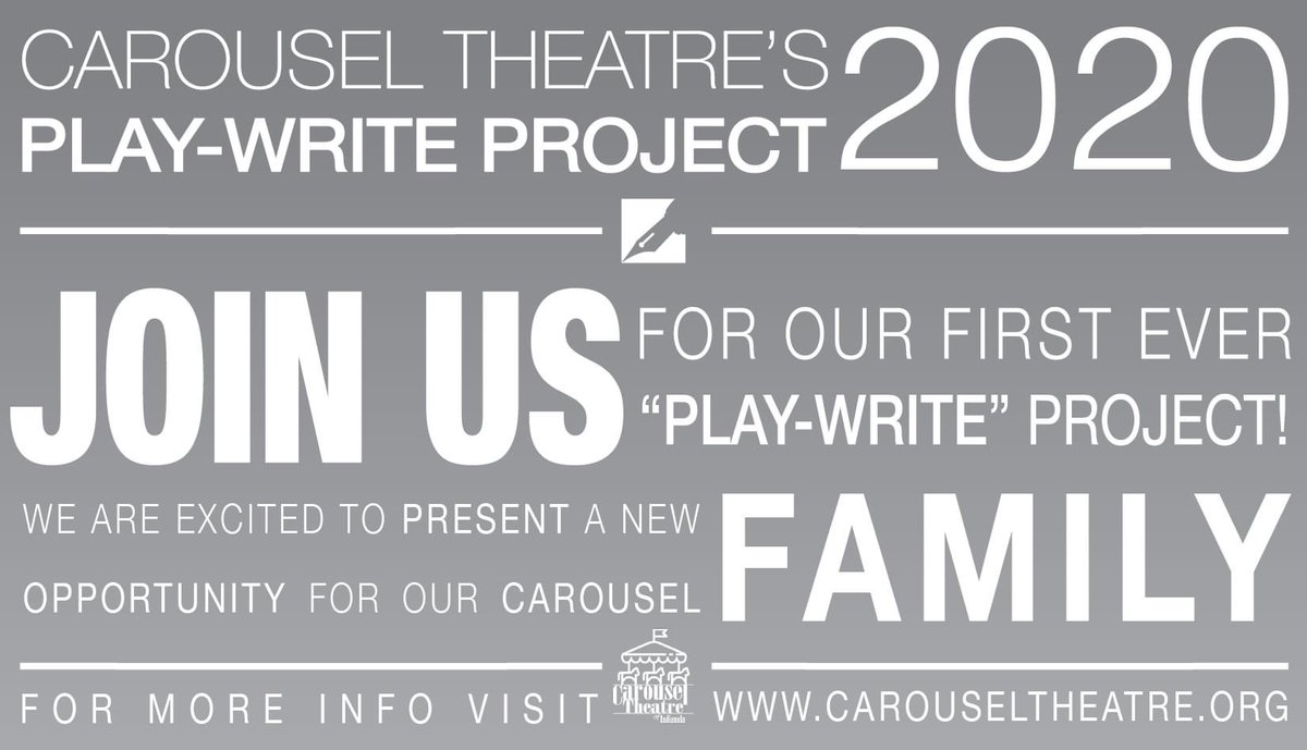 TheatreCarousel's tweet photo. We, like so many other theatre lovers, are feeling the pain of not being able to do the art form we love. In an effort to bring a creative outlet to our community, we are excited to present our first ever “Play-Write” Project, Carousel’s newest artistic endeavor. https://t.co/UU2oFmSOxk
