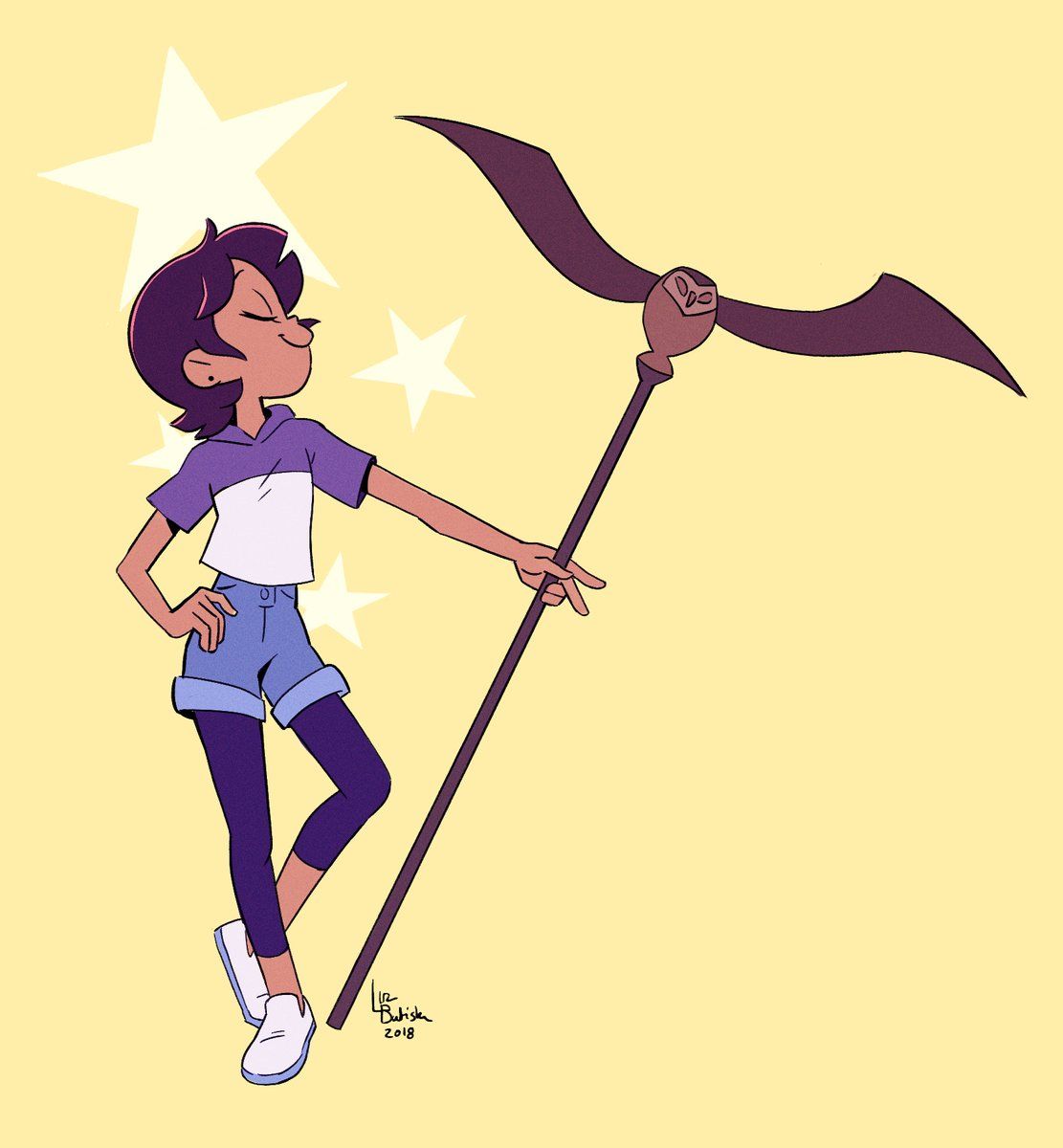 5/? A witch is not complete without her staff and in Escape of the Palisman Luz earned Owlbert's trusts so he will lend her his power. Credit to  @johnny_octopus for the image  https://twitter.com/johnny_octopus/status/1025535117429628929?s=20  #TheOwlHouse  #TheOwlHouseSpoilers  #TheOwlHosue  #TheOwlLady