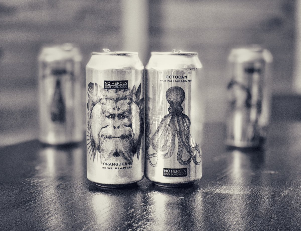 SoBeerBlogger's tweet photo. Just a couple more for #precraftbeerhour, Octocan 🐙 and probably my favourite so far, Orangucan 🦧 with its tropical fruity flavours!
@Noheroesbrewing
#CraftBeerHour https://t.co/Xsm1wArvjr
