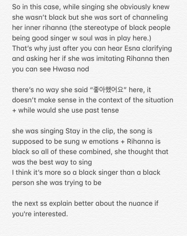 6.hwasa thought of herself as african american short answer is no, long answer (take the time to actually read it, i know y'all love nit picking):