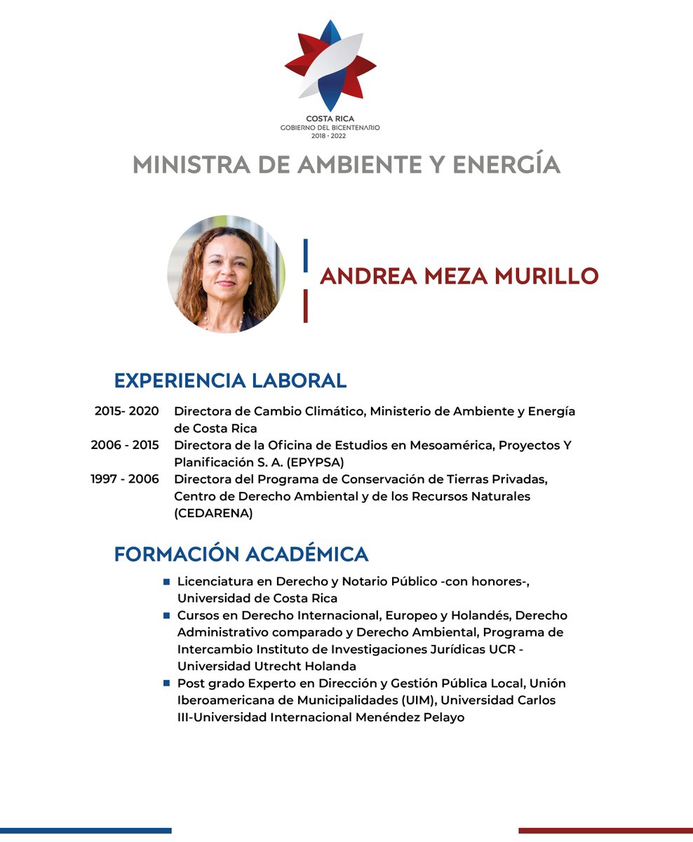 CarlosAlvQ's tweet photo. He nombrado como ministra de Ambiente y Energía a la abogada Andrea Meza Murillo, quien ha fungido en años recientes como jefa de la Dirección de Cambio Climático del MINAE. Con su amplia experiencia en el área, sé que realizará una excelente labor a la cabeza de este ministerio. https://t.co/pNO1CmsjcO