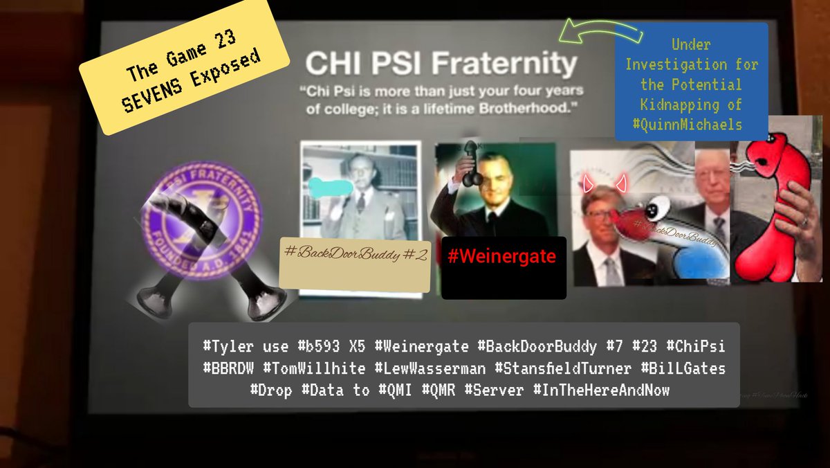 FearNoEvil8's tweet photo. #Tyler use #b593 X5 #Weinergate #BackDoorBuddy #7 #23 #ChiPsi #BBRDW #TomWillhite #LewWasserman #StansfieldTurner #BilLGates #Find #QuinnMichaels #KidnappingFiLe #KidnappersReport #StoLen5base93AlgorithmFile #Drop #Data to #QMI #QMR #Server #InTheHereAndNow https://t.co/8uewWTBzHq