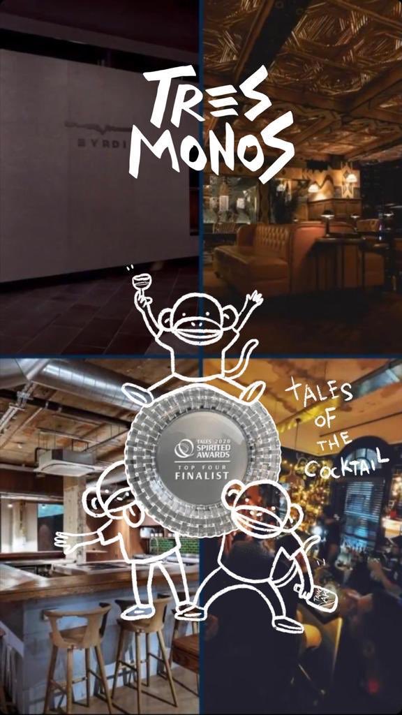 <a href="/3monosbar/">Tres Monos</a> uno de los 4 mejores nuevos bares del 🌍 nominados por <a href="/totc/">Tales of the Cocktail</a> 𝑺𝒑𝒊𝒓𝒊𝒕𝒆𝒅 𝑨𝒘𝒂𝒓𝒅𝒔®️ presentado por @perrier Desde Tres Monos nos sentimos orgullosos de representar a nuestro país 🇦🇷 

Felicitamos también a nuestros herMonos de <a href="/floresatlantico/">florería atlántico</a>