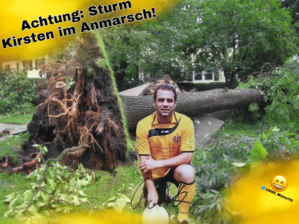 Wie ich mir #Sturmtief #Kirsten vorstelle? 😁  
...natürlich ein in 🖤💛 gekleideter @ulfkirsten9, alles andere ist Pillepalle 😊  #SGD1953