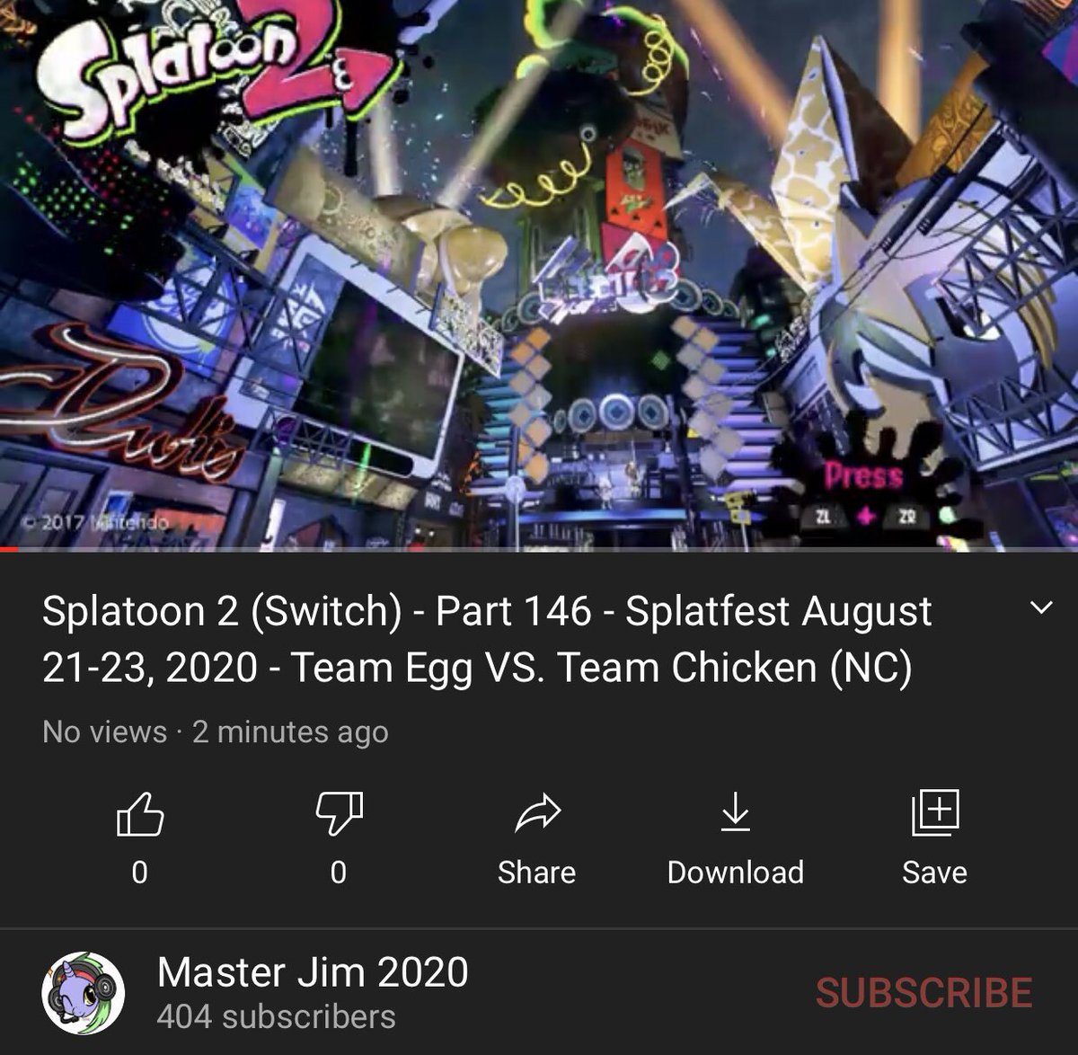 2020_jim's tweet photo. ENGLISH: My #splatfest video for #TeamEgg VS. #TeamChicken finally uploaded on the channel, just a few minutes ago. Hopefully you guys will enjoy it. The link to my channel is in my bio. Have a great day, comrades!!! 👋🏻
#MasterJim2020 #YouTubeGaming #YouTube #Splatoon2 https://t.co/lHW0Ky6sAC