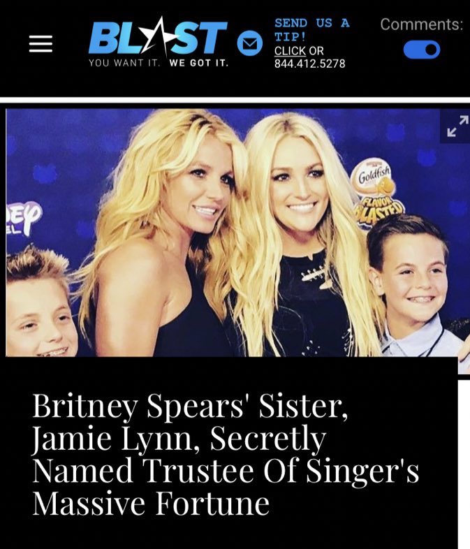 Britney Fan On Twitter Jamie Lynn Spears Was Secretly Added As A Trustee Of Britney S Fortune In 2018 According To The Blast Freebritney