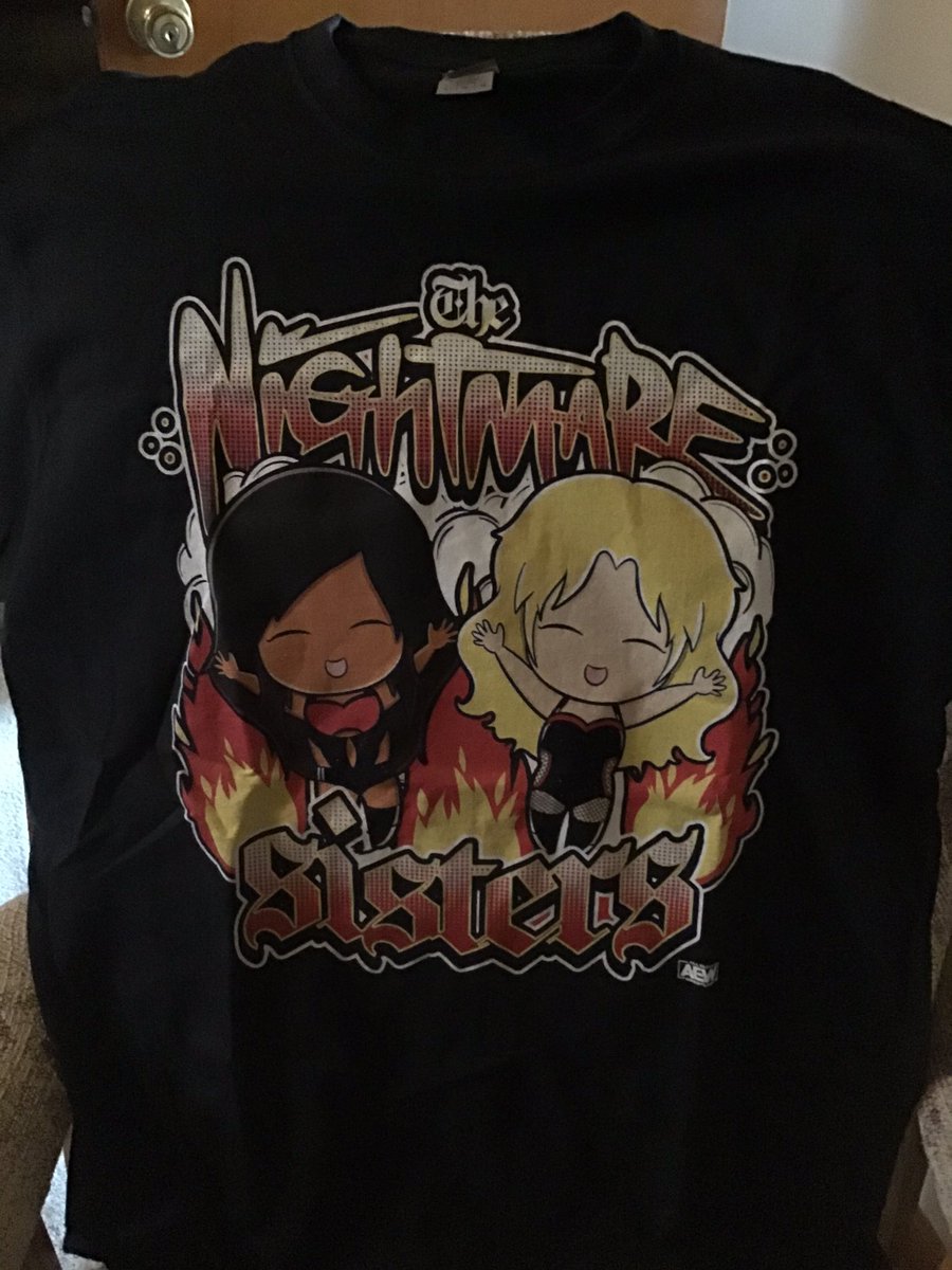 Karma_Kills_836's tweet photo. #Nightmareish #MailCall 😀😀we just got in the #NightmareSisters shirt from pwt’s 😀😀We always support our #SoulLessSlayer 🍒💣 @AllieWrestling & this features her #NightmareFamily tag partner 🥃@TheBrandiRhodes 😀😀 This is even cooler in person grab one if u can 😀😀 ✂️🐍✂️ https://t.co/7IaZWmSwDM