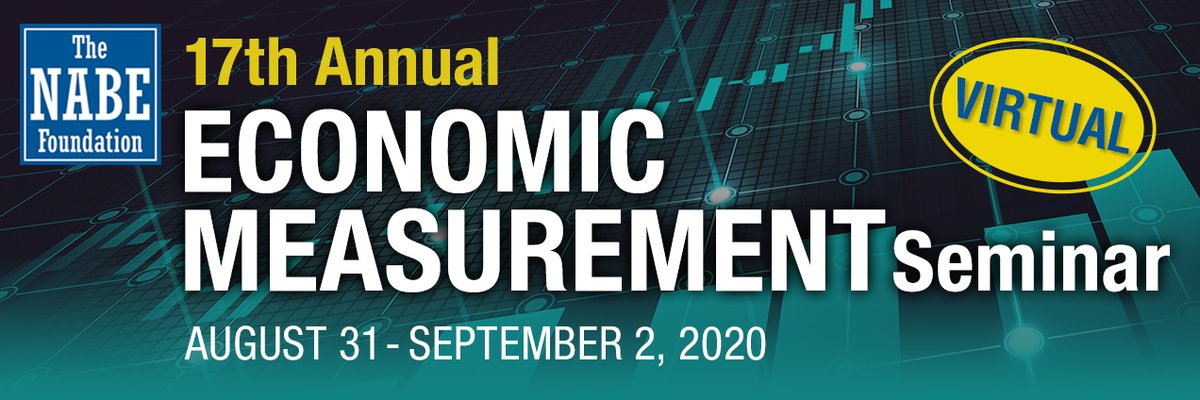 Know your #data! There's still time to register for the first-ever virtual EMS, convening next week, 8/31 - 9/2. But hurry - rates go up $100 after tmrw! For more info, please visit: NABE.com/EMS2020

#economics #statistics #stats #datamatters #knowyourdata