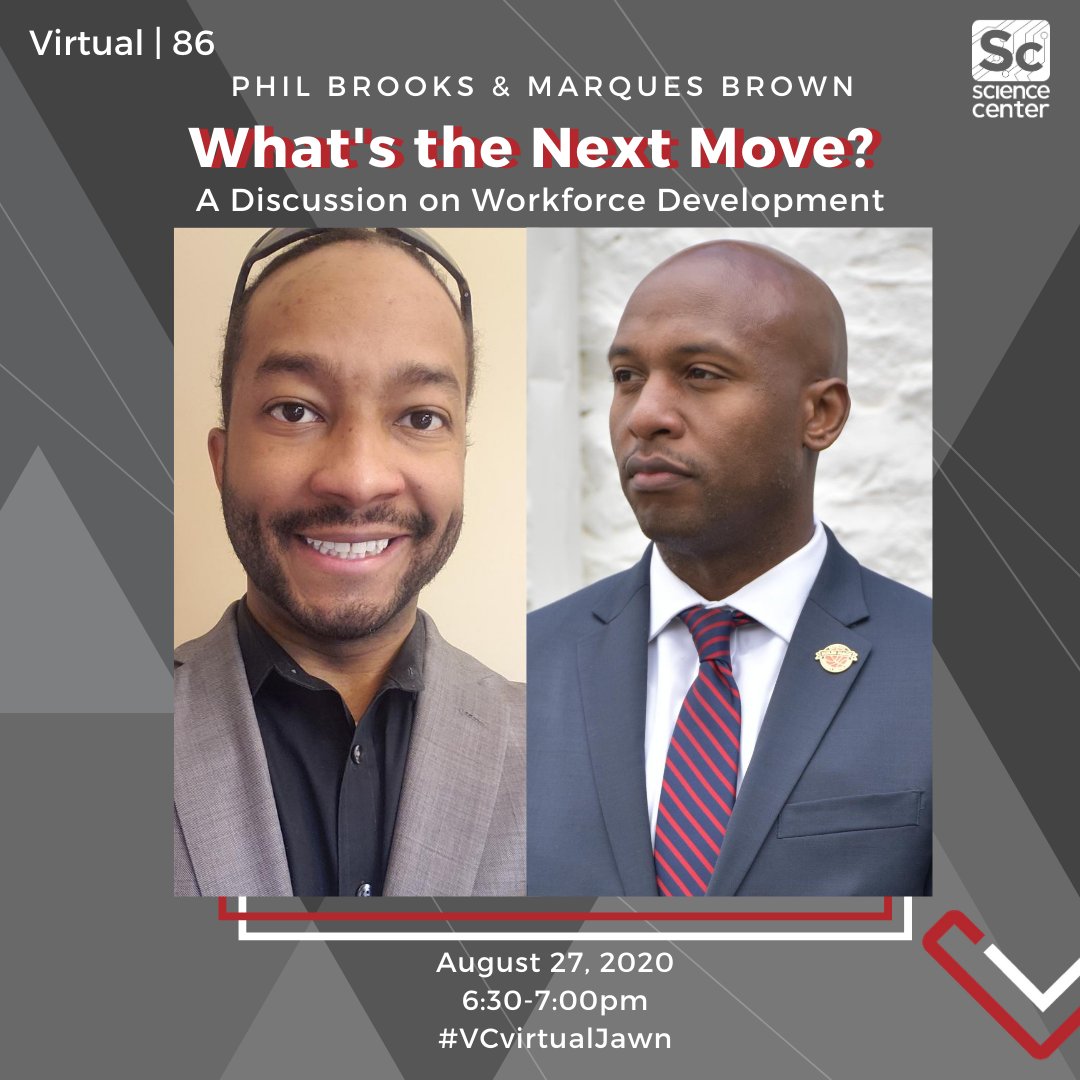 After a short break, we're thrilled to welcome <a href="/UCScienceCenter/">Science Center</a>'s own Phil Brooks back for another episode of What's the Next Move? featuring special guest Marques Brown. Join us @ 6:30pm to learn about what Mantua United is doing to foster a strong workforce in their community!