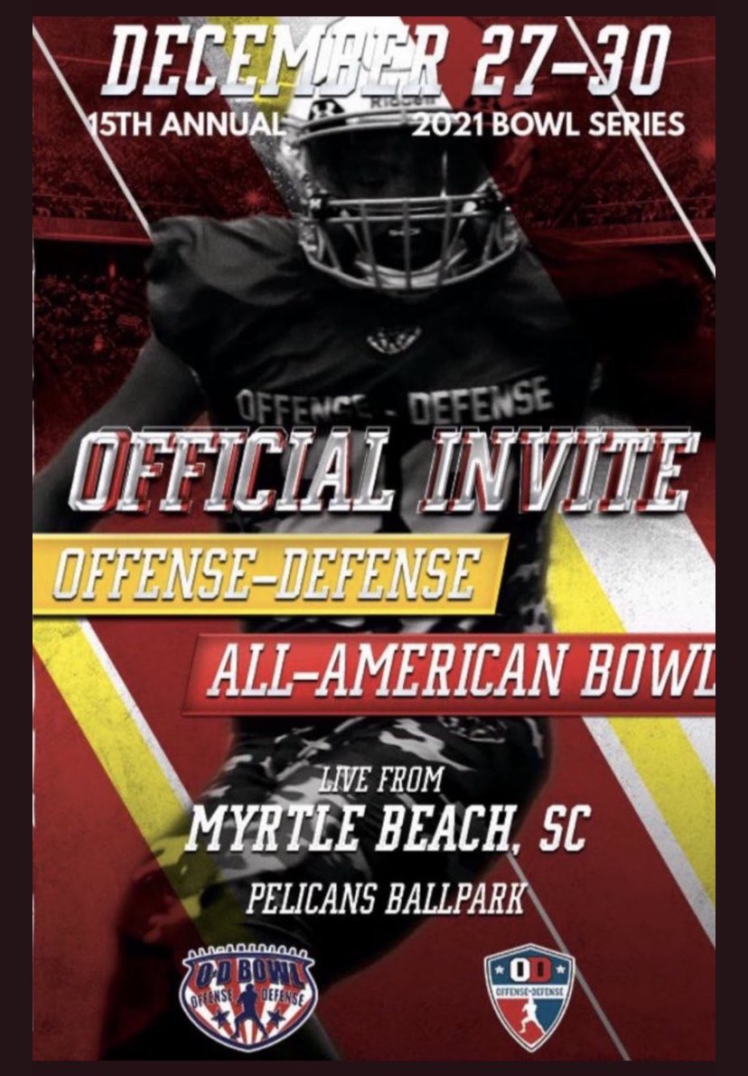 Thankful to receive a invitation to play in the Offense-Defense All American Bowl.<a href="/ODFBall/">Offense🏈Defense</a> 

@BarleeBrothers <a href="/PaFootballNews/">Pennsylvania Football News</a> <a href="/chesmontfb/">Chesmont Football</a> @PAPrepsRivals <a href="/PaPrepLive/">PA Prep Live</a>