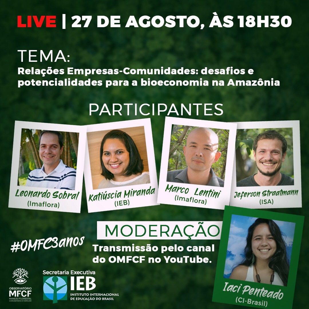 OMFCFoficial's tweet photo. Em comemoração aos 3 anos do Observatório do Manejo Florestal Comunitário e Familiar, vamos realizar uma live dia 27/08, as 18h30. Link para a live: 
https://t.co/qy5StMVeli https://t.co/wdjVDDalA4