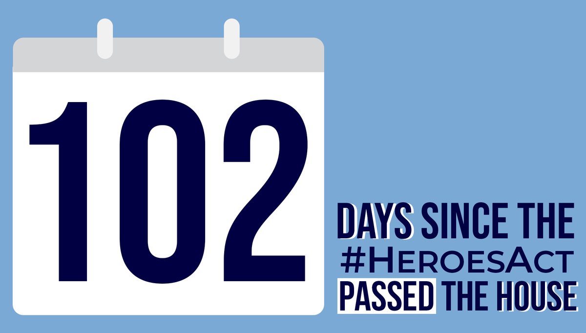 This is Day 102 of Leader McConnell’s blockade of the #HeroesAct.

In that time, 4.3 million Americans have been diagnosed with COVID-19 — and 90,000 more lives have been lost in communities nationwide.

RT if you think the Senate should pass the Heroes Act immediately!