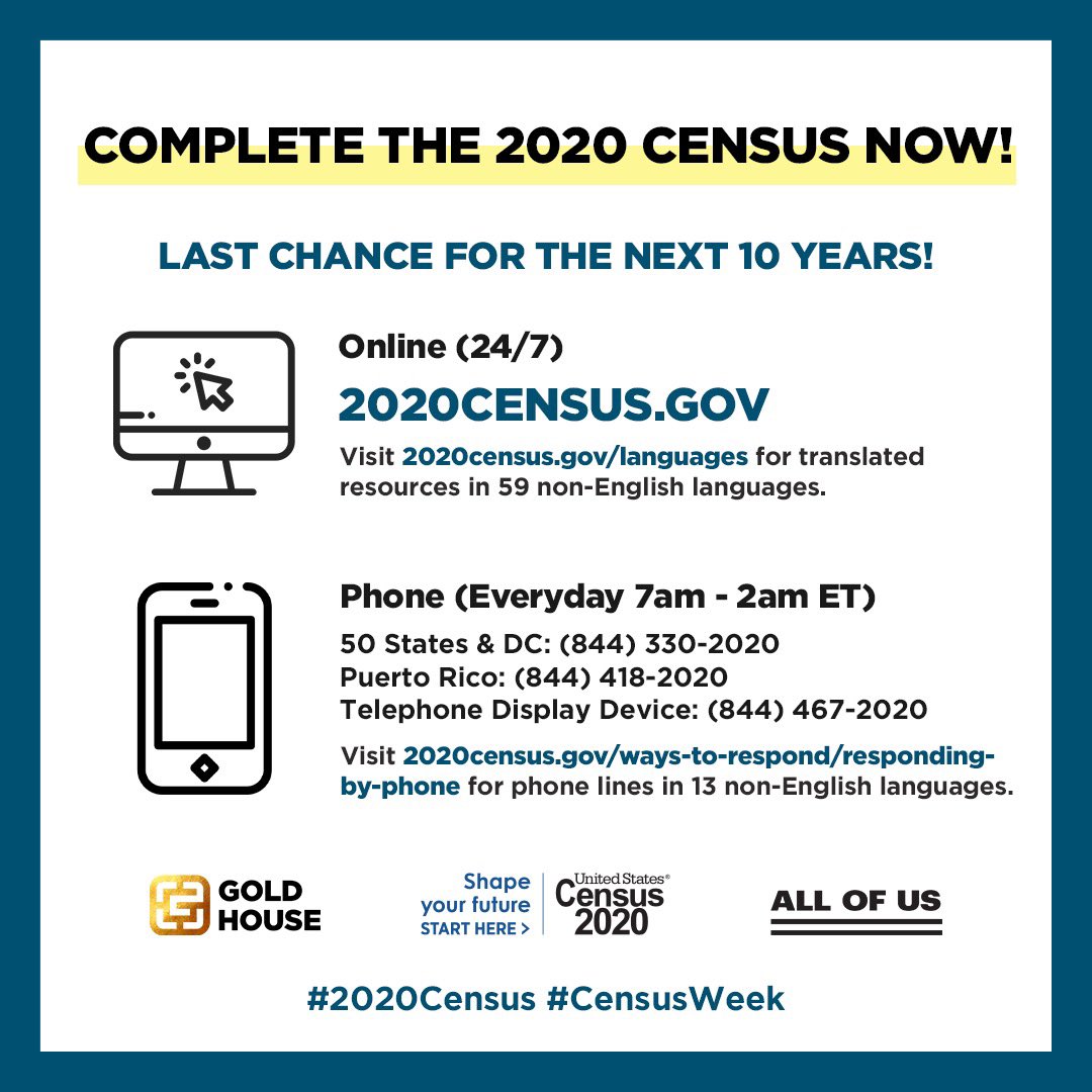 GoldHouseCo's tweet photo. Join @PoornaJags for the #CensusWeek of Action! This is our last chance to be counted for 10 years. Help us spread the word, especially to hard-to-reach Asian American communities who need these translated resources. Complete the #2020Census today at https://t.co/EZ5ArSnYzs! https://t.co/DONCwUybIZ
