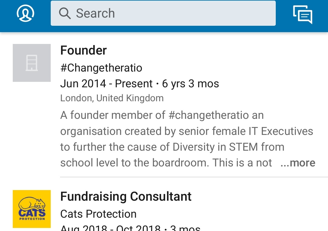 Looking further into Natalie's CV she also claims to be the founder of  #changetheratio I tried to search this and nothing with Natalie's name comes up. The website she linked leads to an Australian website with no mention of her. I contacted them and they confirmed this