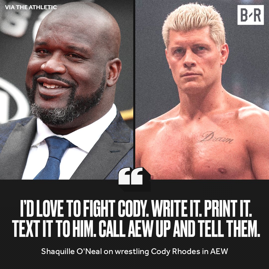 BRWrestling's tweet photo. .@SHAQ wants to fight @CodyRhodes 👀 https://t.co/dHpOBkIkAm