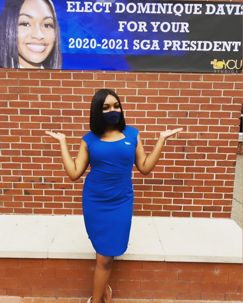 __therealnique's tweet photo. Tennessee State, You know what to do! ELECT DOMINIQUE DAVIS FOR YOUR NEXT SGA PRESIDENT on AUGUST 27th @ 9AM 🐯💙 No more fighting for a seat at the table, it's time to build our own. #TSYOUStudios #Dominique4SGAPrez #tsu #tsu21 #tsu22 #tsu23 #tsu24 #Getacluetsu https://t.co/ld2e3RRAz0