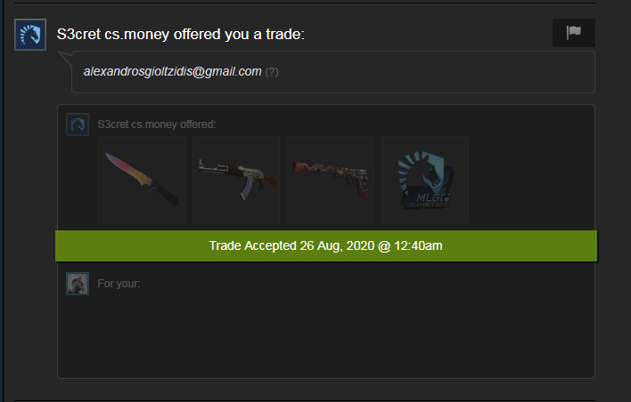 Alexwilliams310's tweet photo. Morning deal 🥱 Bought via paypal very smooth deal thanks to the seller 🥰

★ Classic Knife | Fade
AK-47 | Case Hardened
USP-S | Kill Confirmed
Sticker | Team Liquid (Foil) | MLG Columbus 2016

Up for buying 24/7 https://t.co/dFMLnOxQQx https://t.co/h3dsKXFnpV