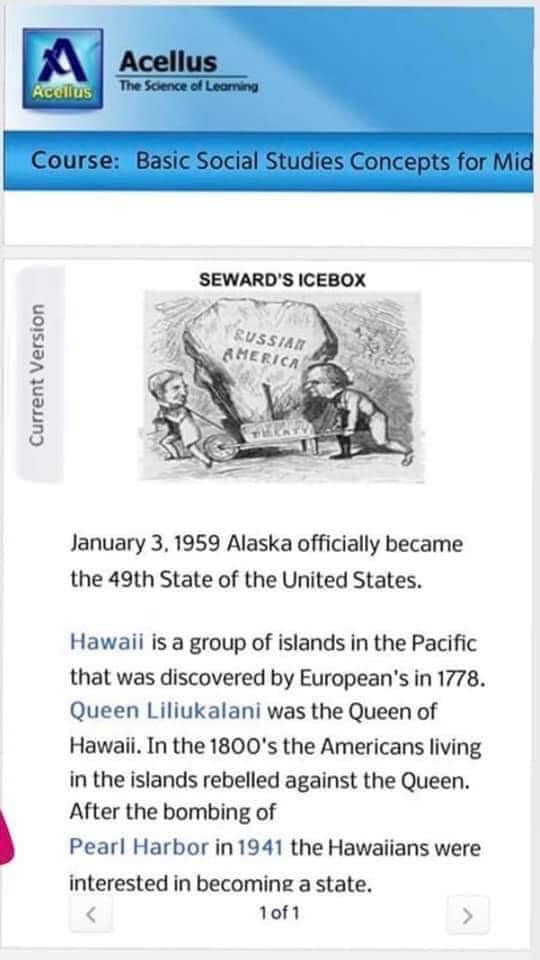 OH MY GOD  @HIDOE808 are you gonna allow this?!1) Misspelling of "Liliʻuokalani"2) Claim that "Europeans DISCOVERED" Hawai‘i3) Use of the word "rebel" to imply Americans were in the right4) The lie that "the Hawaiians were interested in becoming a state"
