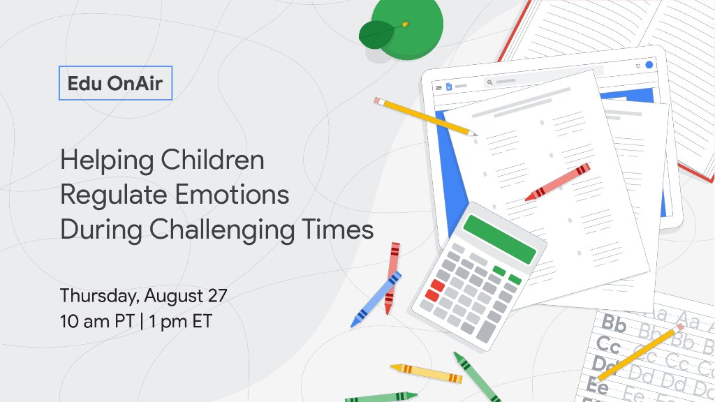 It's critical to make space for your students' feelings &amp; support them in managing them. Join <a href="/marcbrackett/">Marc Brackett</a> and @msmagiera as they discuss how to support educators in being emotionally-intelligent role models for students: goo.gle/3goaODb. #EduOnAir #SEL