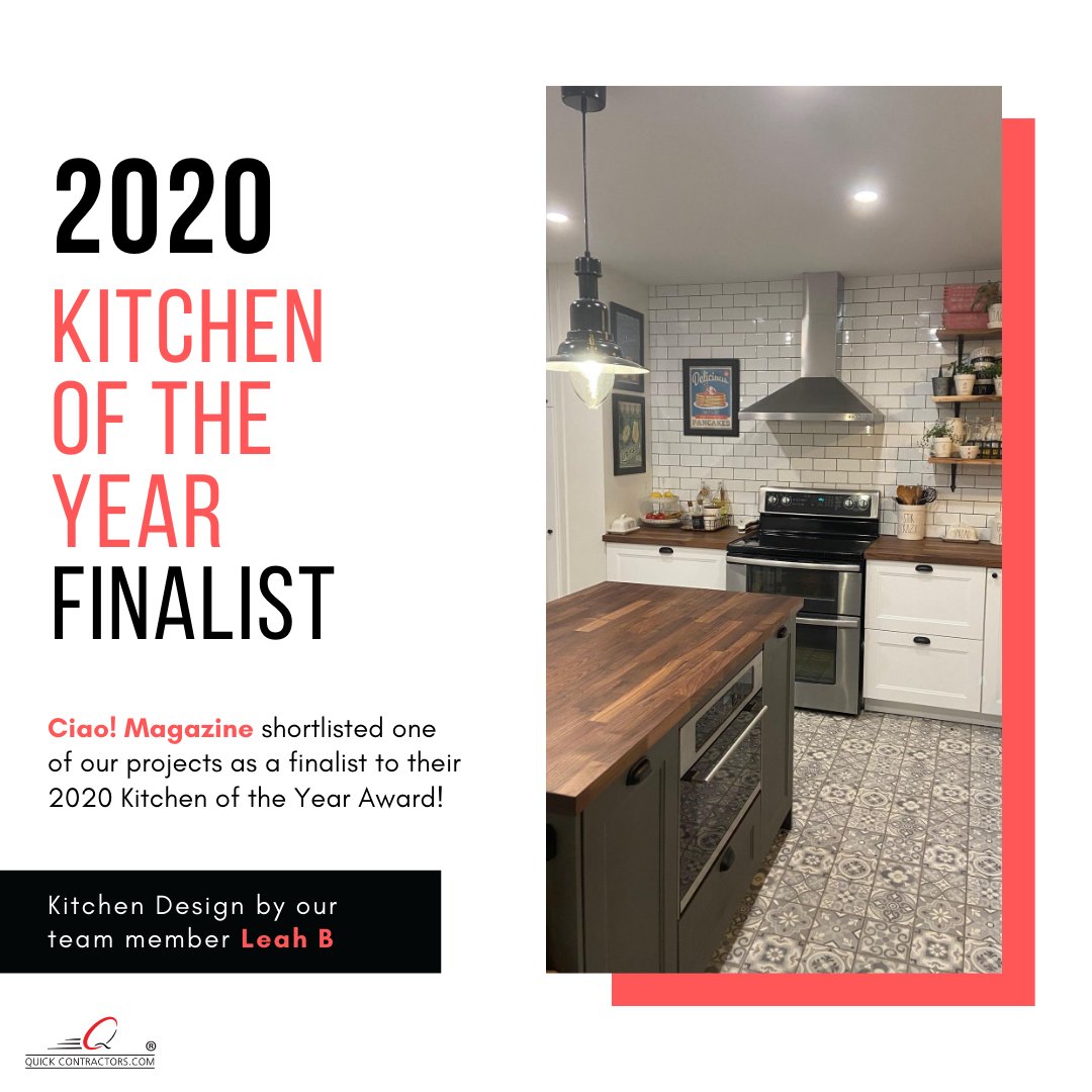 QuickContractor's tweet photo. Ciao! Magazine has shortlisted one of our projects as a finalist to their 2020 Kitchen of the Year Award! This gorgeous farm style IKEA Kitchen is designed by our team member Leah! #ikea #ikeakitchens #kitchendesign #quickcontractors #kitchenstyle https://t.co/84GMHGRAxB