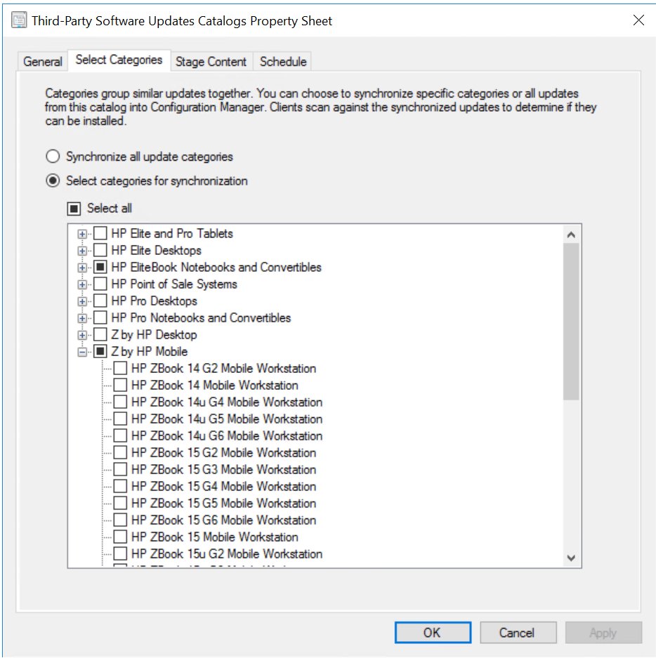excited to announce that HP's 3rd party catalog for SCCM supports the v3 format. You can now subscribe to only the platforms you have in your environment. You may need to re-subscribe to the catalog to get these options.