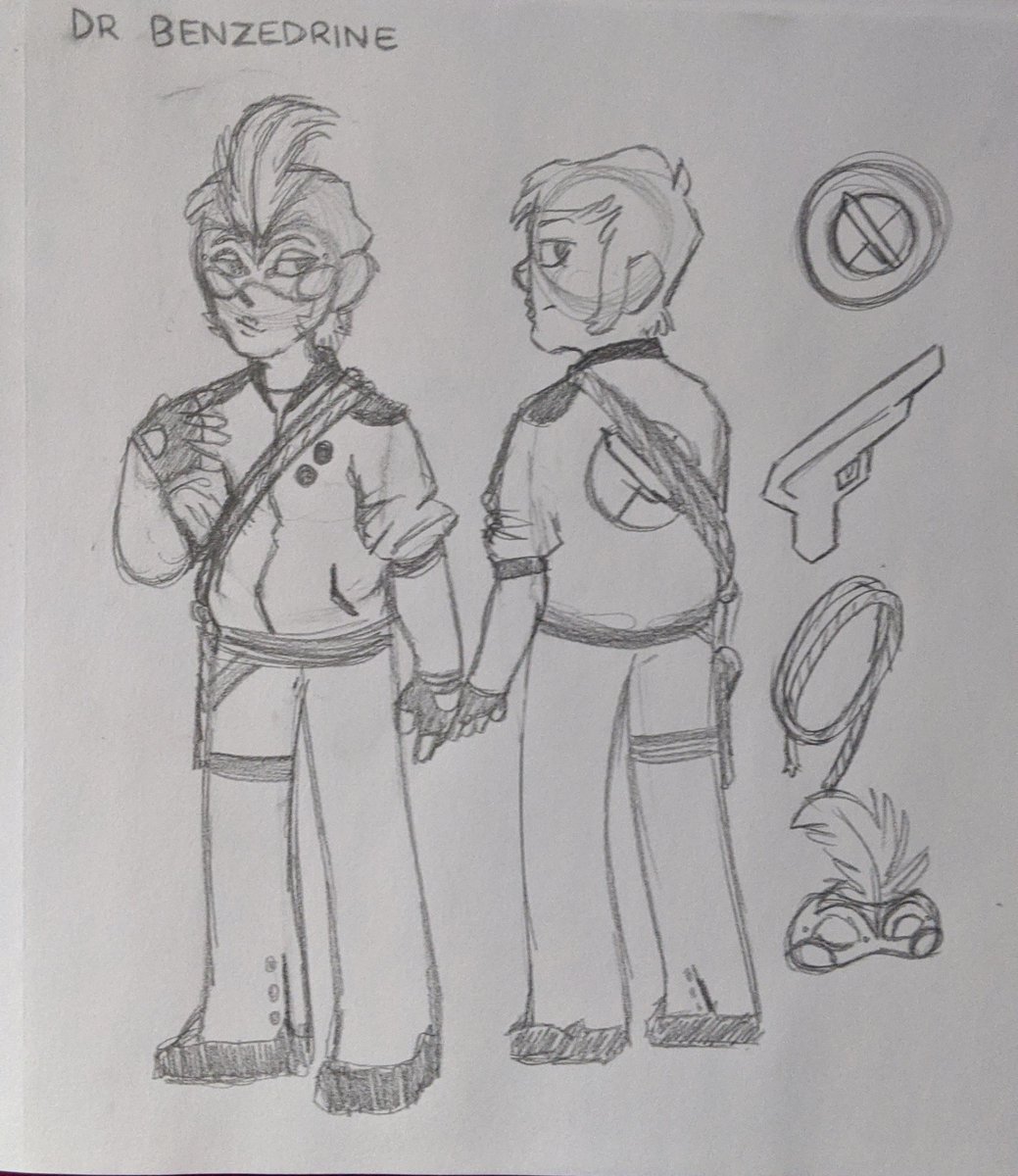 dr benzedrine- carries rope bc thats useful right?? - kind of a medic? has a lot of first aid knowledge and survival skills- kinda showy, has a performer personality and is widely known in the zones for his charisma